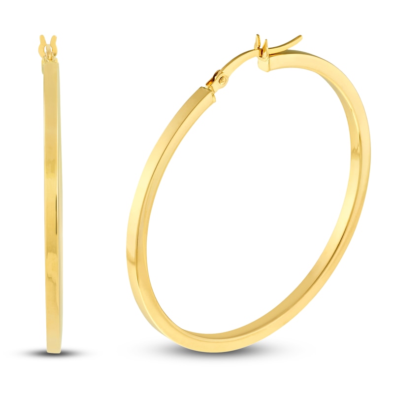 Hoop Earrings 14K Yellow Gold 40mm