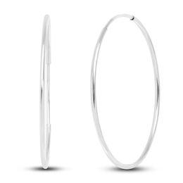 Endless Hoop Earrings 14K White Gold 16mm