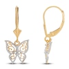 Thumbnail Image 1 of Butterfly Dangle Earrings 14K Yellow Gold