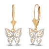 Thumbnail Image 2 of Butterfly Dangle Earrings 14K Yellow Gold