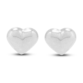 Children's Heart Earrings 14K White Gold | Jared