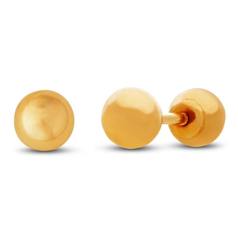 14 KT Children's Genuine 4mm. pearl screw backs for girls.