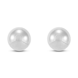 Ball Stud Earrings 6mm 14K White Gold