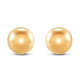 Ball Stud Earrings 10mm 14K Yellow Gold