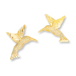 Hummingbird Earrings 14K Yellow Gold