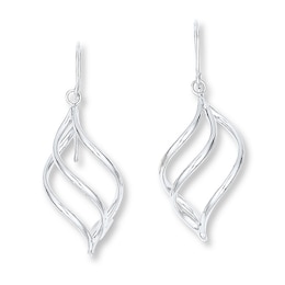 Dangle Earrings 14K White Gold