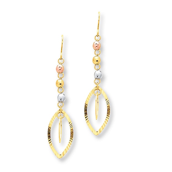 Dangle Earrings 14K Tri-Color Gold | Jared