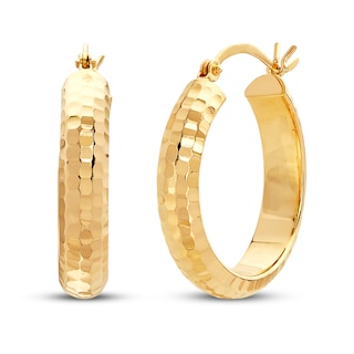 Royal Chain 10K Gold Oval Knife Edge Hoop Earring ZER3398, Dondero's  Jewelry