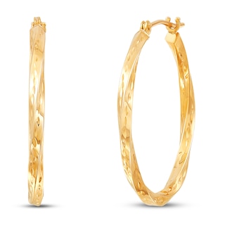 Royal Chain 10K Gold Oval Knife Edge Hoop Earring ZER3398, Dondero's  Jewelry