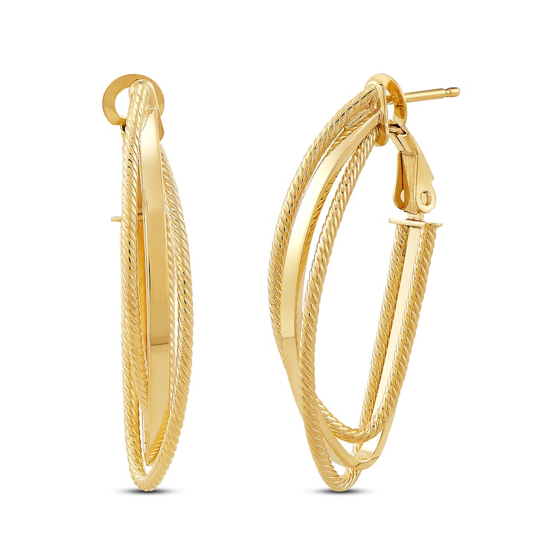 Triple Hoop Earrings 10K Yellow Gold