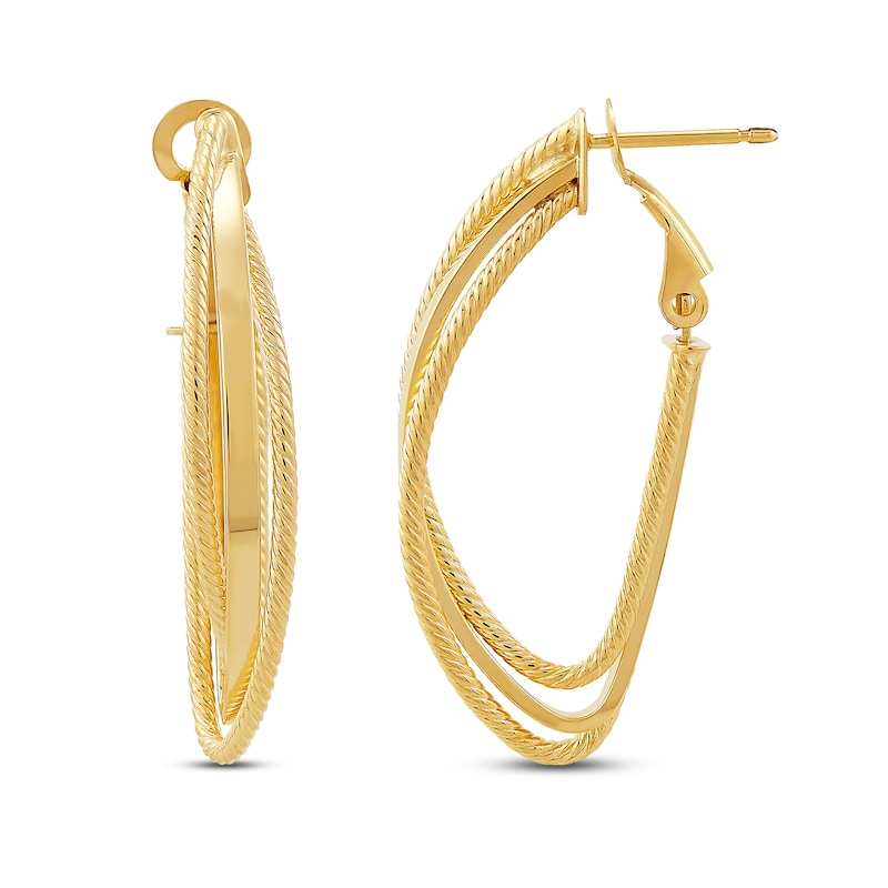 Triple Hoop Earrings 10K Yellow Gold