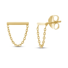 Bar Chain Earrings 14K Yellow Gold