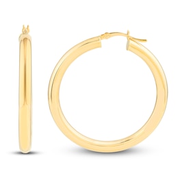 Round Hoop Earrings 14K Yellow Gold 40mm