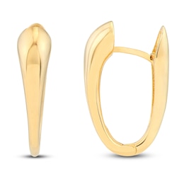 Teardrop Huggie Earrings 14K Yellow Gold