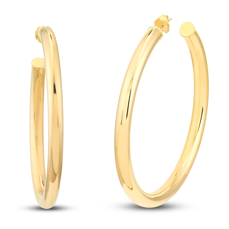 Main Image 2 of Open Hoop Earrings 14K Yellow Gold