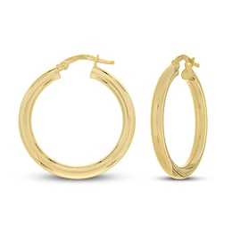 High Polish Hoop Earrings 14K Yellow Gold