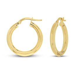 High Polish Hoop Earrings 14K Yellow Gold