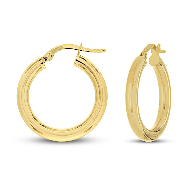 14K Gold Love Letter Font Hoop Earrings 'You Are Pure Love