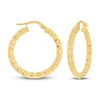 Thumbnail Image 1 of Patterned Hoop Earrings 14K Yellow Gold