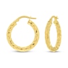 Thumbnail Image 1 of Patterned Hoop Earrings 14K Yellow Gold