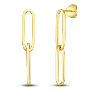 Paper Clip Chain Earrings 14K Yellow Gold | Jared