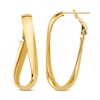 Thumbnail Image 1 of Twisted Oval Hoop Earrings 14K Yellow Gold 35mm