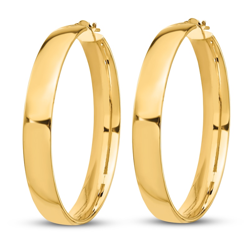 Main Image 2 of Lightweight Tube Hoop Earrings 14K Yellow Gold 40mm