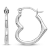 Thumbnail Image 1 of Heart Hoop Earrings 14K White Gold 15mm