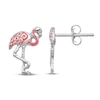 Thumbnail Image 1 of Pink Flamingo Stud Earrings Pink Enamel 14K White Gold