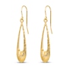 Thumbnail Image 2 of Textured Teardrop Dangle Earrings 14K Yellow Gold