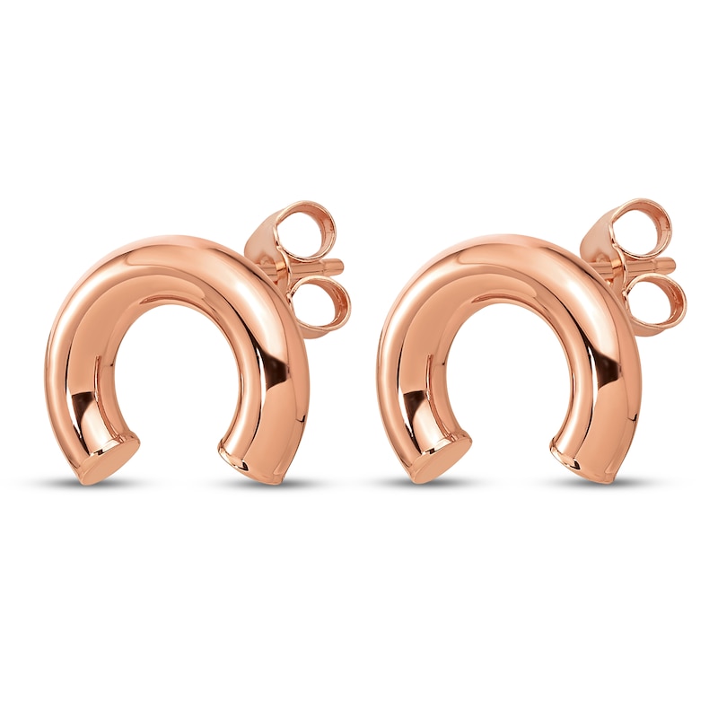 Tube Stud Earrings 14K Rose Gold