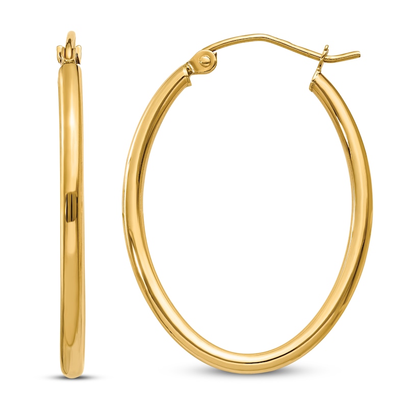 Everlasting Gold 14k Gold Oval Hoop Earrings