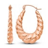 Thumbnail Image 2 of Twisted Hoop Earrings 14K Rose Gold 25mm