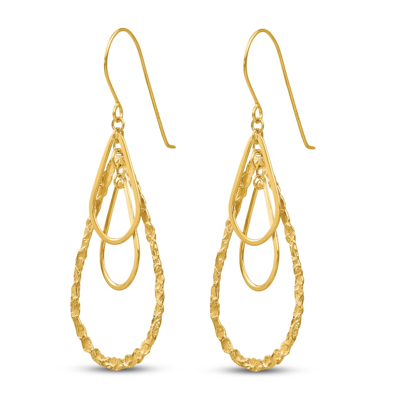 Main Image 2 of Open Tear Drop Dangle Earrings 14K Yellow Gold