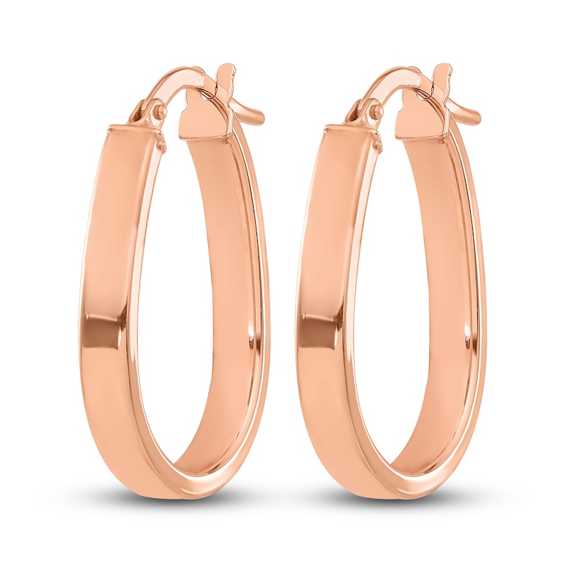 Polished U Hoop Earrings 14K Rose Gold