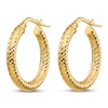 Thumbnail Image 2 of Diamond-Cut Hoop Earrings 14K Yellow Gold