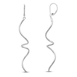 Twisted Dangle Earrings 14K White Gold