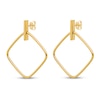 Thumbnail Image 2 of Square Post Dangle Earrings 14K Yellow Gold