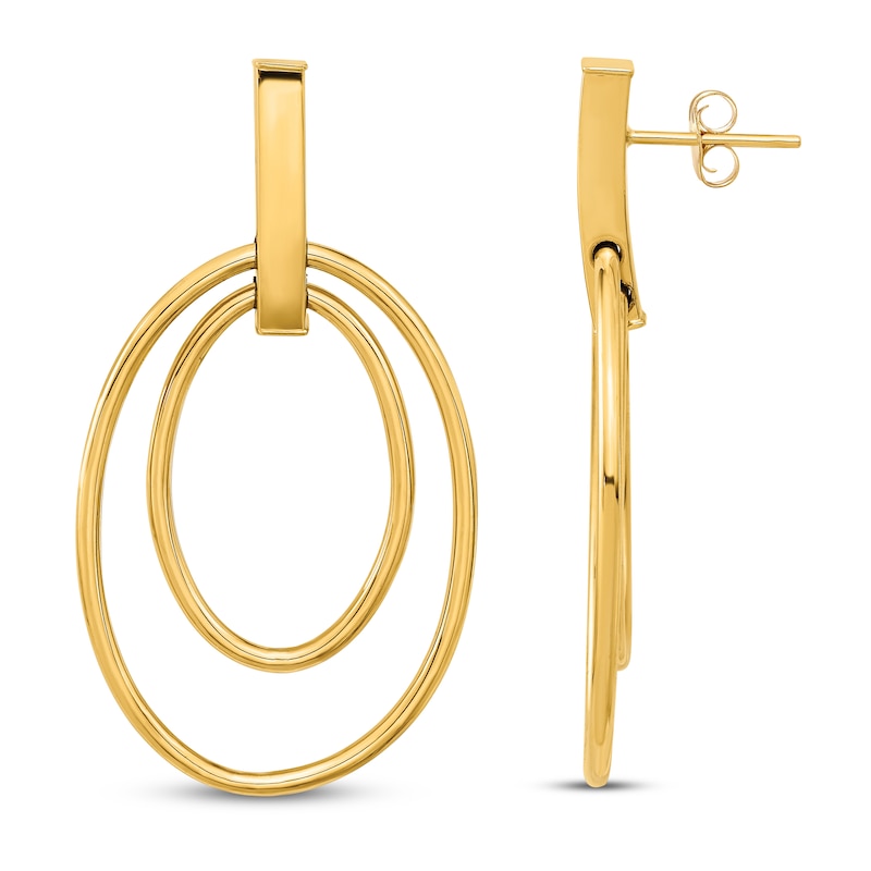 Main Image 1 of Polished Dangle Earrings 14K Yellow Gold