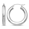 Thumbnail Image 1 of Lightweight Tube Hoop Earrings 14K White Gold