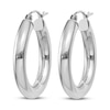 Thumbnail Image 2 of Lightweight Tube Hoop Earrings 14K White Gold