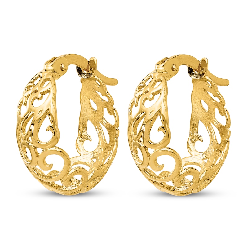 Main Image 2 of Hinged Hoop Earrings 14K Yellow Gold