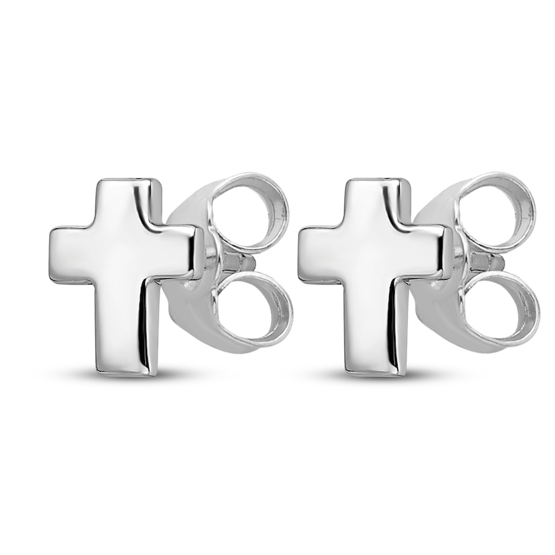 Cross Stud Earrings 14K White Gold | Jared