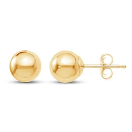 Ball Stud Earrings 14K Yellow Gold 5mm