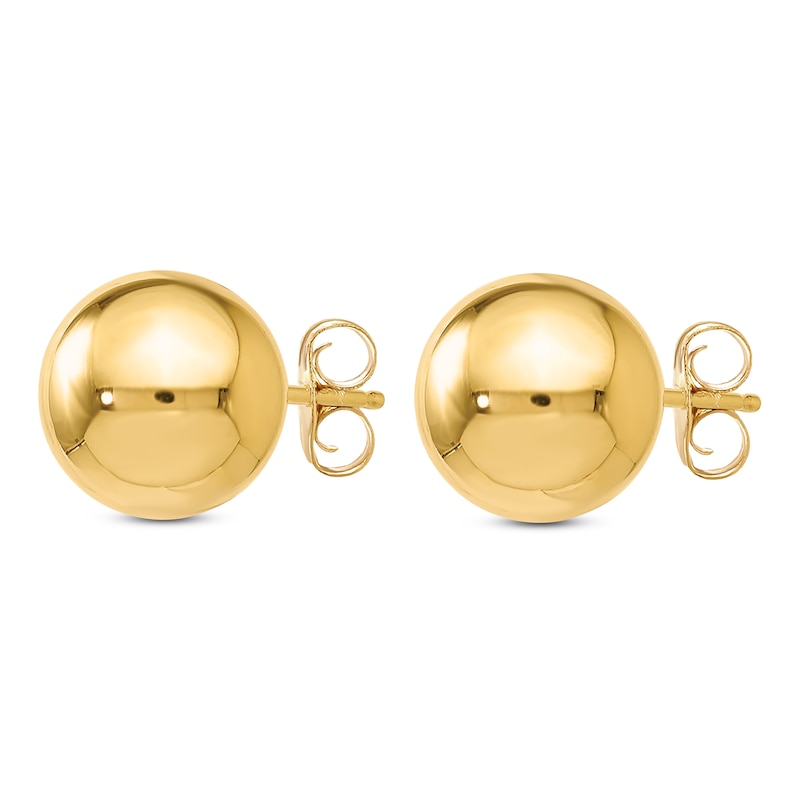 Ball Stud Earrings 14K Yellow Gold 8MM