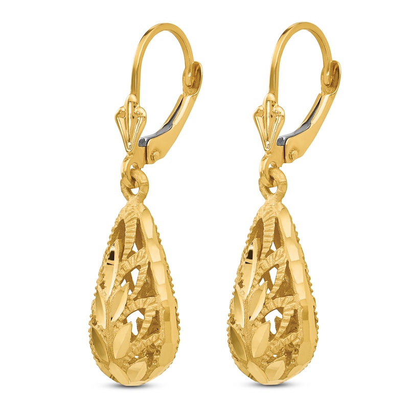 Main Image 2 of Diamond-Cut Dangle Earrings 14K Yellow Gold