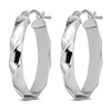 Thumbnail Image 1 of Polished & Twisted Oval Hoop 14K White Gold