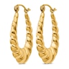 Thumbnail Image 2 of Polished Shrimp Hoop Earrings 14K Yellow Gold