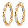 Thumbnail Image 1 of Twisted Hoop Earrings 14K Tri-Tone Gold