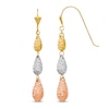 Thumbnail Image 1 of Teardrop Dangle Earrings 14K Tri-Tone Gold